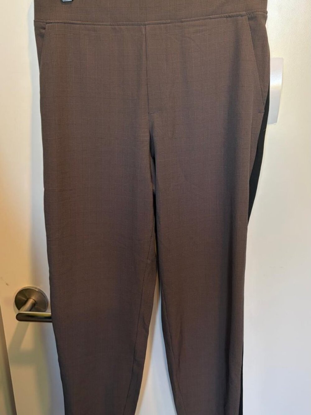 NWT Athleta Brooklyn Plaid Ankle Pant Brown Black Women’s Size 6